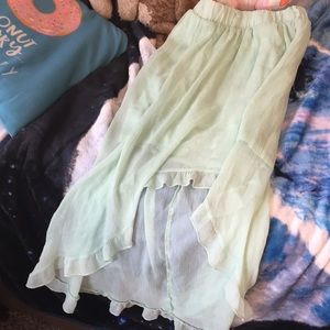 light green skirt